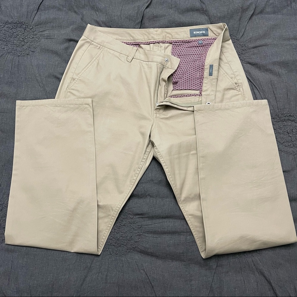 Bonobos 36x32 Slim Khaki Washed Chino